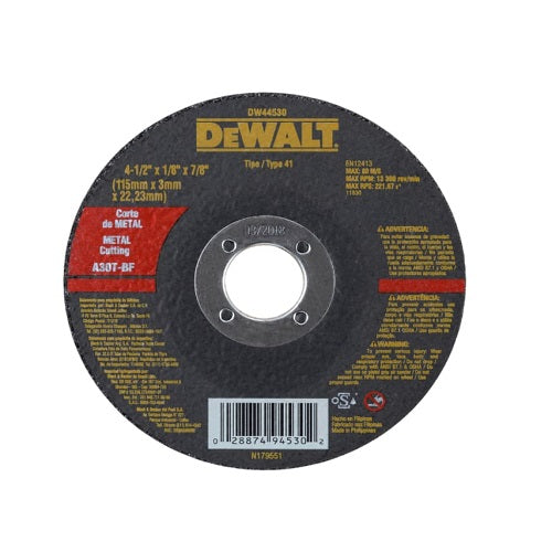 DISCO DE CORTE METAL 7 X 1/8 (3.2MM) DW44560 DEWALT