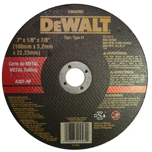 DISCO DE CORTE METAL 9 X 1/8 (3.2MM) DW44600 DEWALT