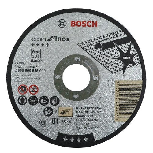 DISCO DE CORTE INOX 4.1/2 X 1.0MM 2608600545 BOSCH