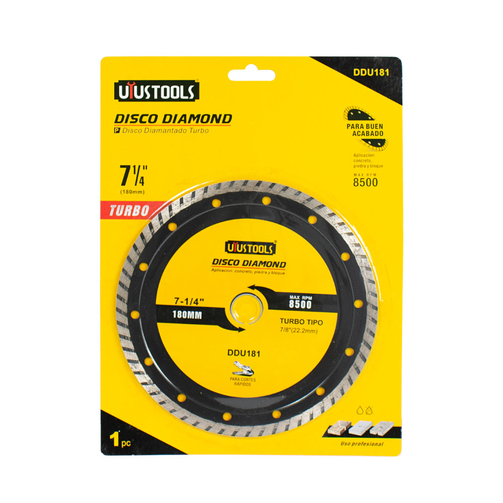 DISCO DIAMANTADO TURBO 7.1/4" DDU181 UYUSTOOLS