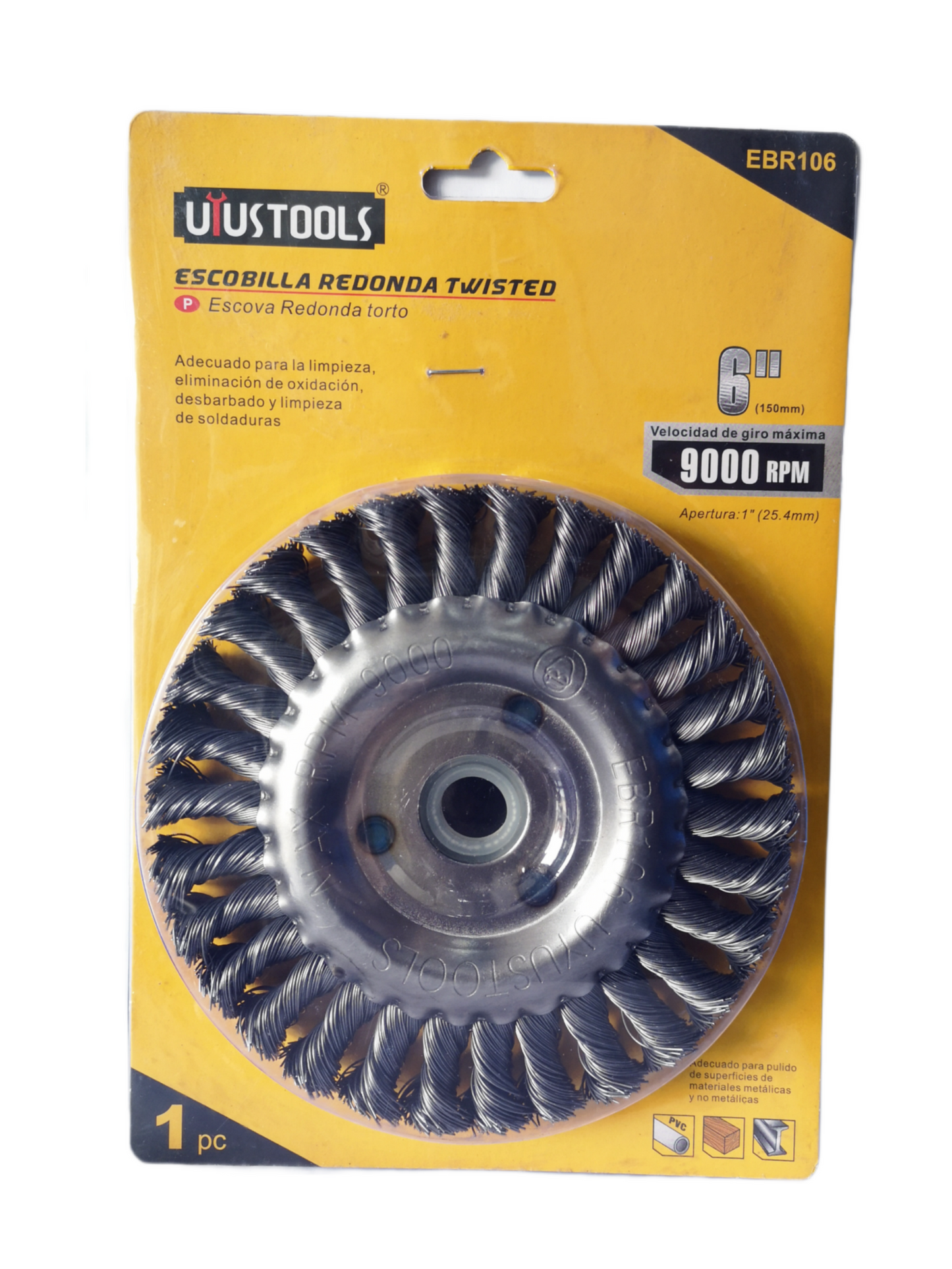 ESCOBILLA CIRCULAR TRENZADA 6" EBR106 UYUSTOOLS