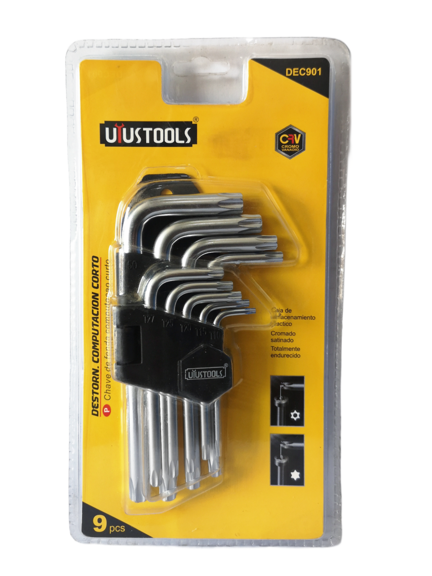 JGO LLAVE L TORX SEGURIDAD CORTO 9PZ DEC901 UYUSTOOLS
