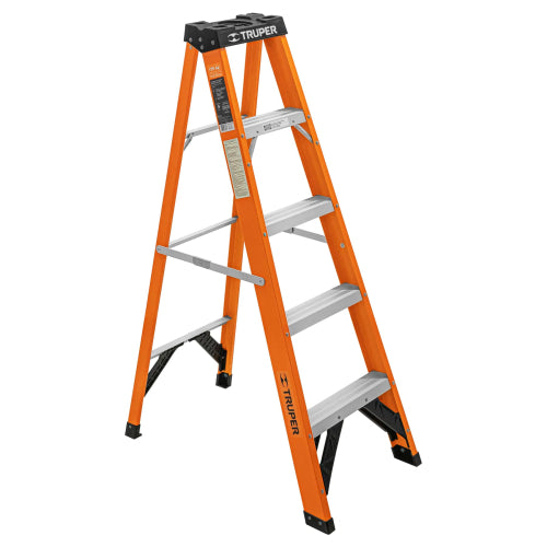 ESCALERA DE TIJERA FIBRA DE VIDRIO 4P 100224 TRUPER