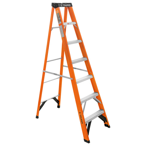 ESCALERA DE TIJERA 6P FIBRA DE VIDRIO 100226 TRUPER