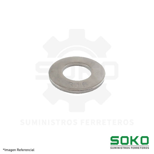 ARANDELA PLANA 1/4 INOX 316