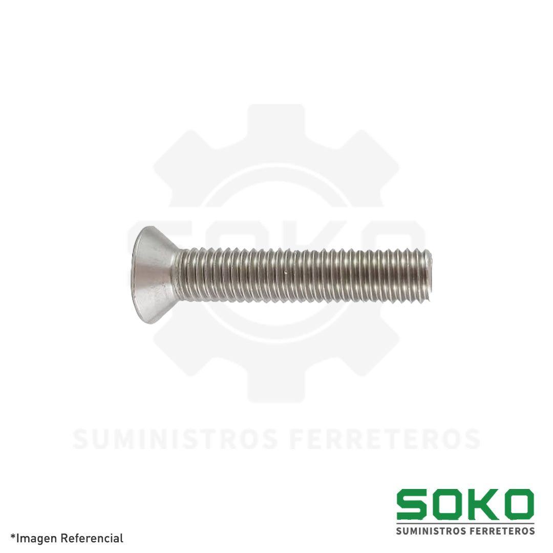 PERNO SOCKET CABEZA AVELLANADA M12 X 45 RC INOX 304