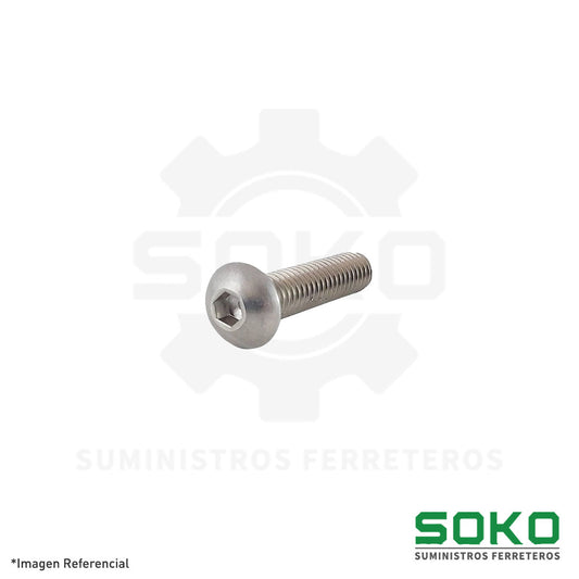 PERNO SOCKET BUTTON M8 X 16 RC INOX 304