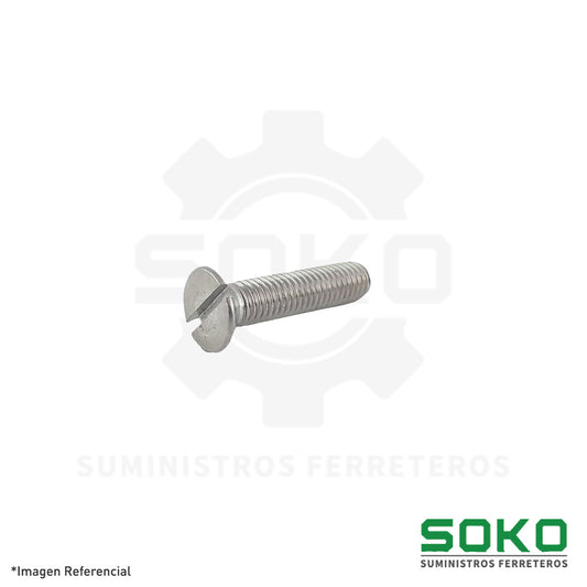 STOVE BOLT CABEZA FLAT 1/4 X 1.1/2 INOX 304