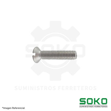 STOVE BOLT CABEZA FLAT 1/4 X 1.1/2 INOX 304
