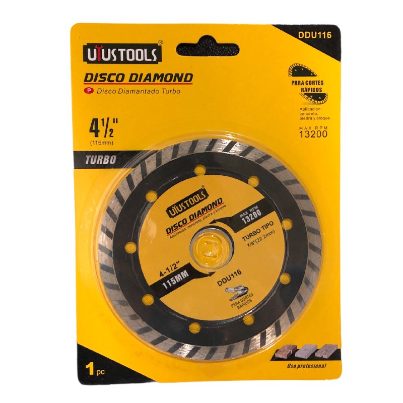 DISCO DIAMANTADO TURBO 4.1/2" DDU116 UYUSTOOLS