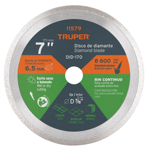 DISCO DIAMANTADO CONTINUO 7 11579 TRUPER