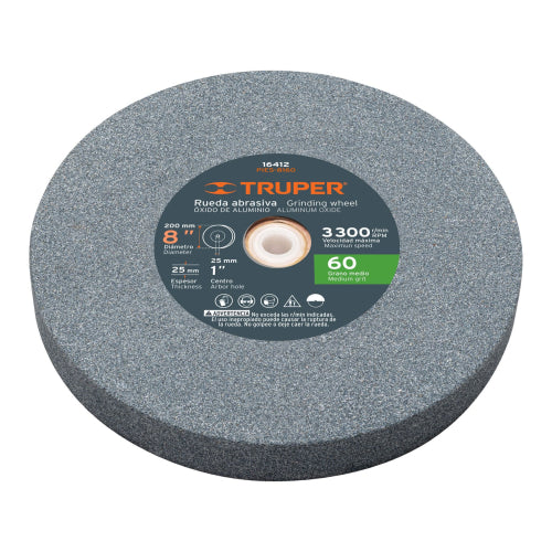 PIEDRA CIRCULAR 8 X 1 X 1 GR60 OX. ALUMINIO 16412 TRUPER