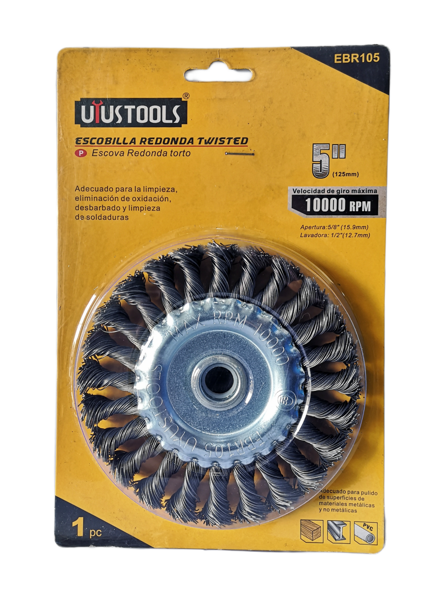 ESCOBILLA CIRCULAR TRENZADA 5" EBR105 UYUSTOOLS