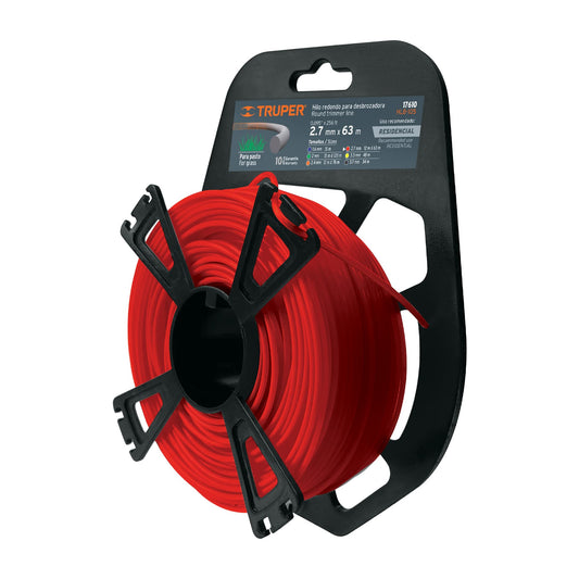 HILO PARA DESBROZADORA 2.7 MM  X 63M 17610 TRUPER