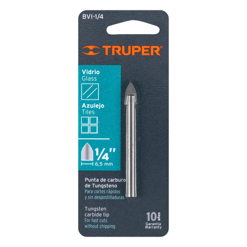 BROCA PARA VIDRIO 1/4" 11702 TRUPER