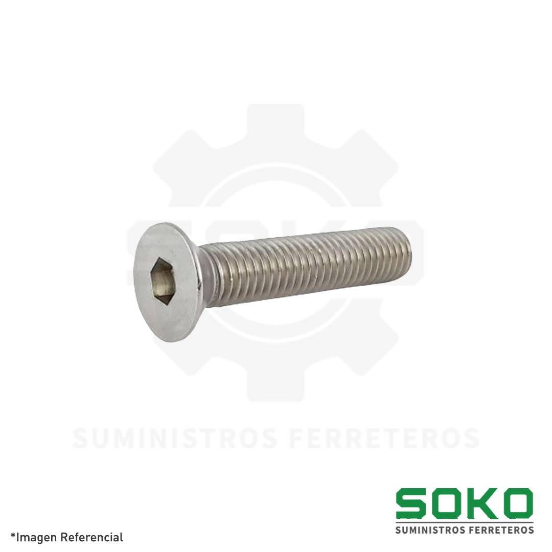 PERNO SOCKET CABEZA AVELLANADA M12 X 30 RC INOX 304