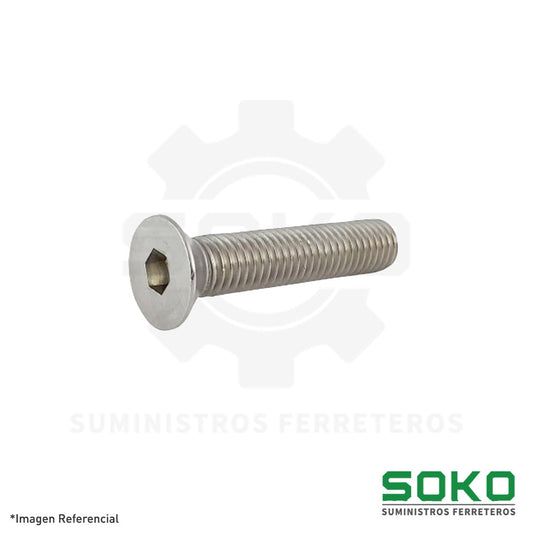 PERNO SOCKET CABEZA AVELLANADA M12 X 30 RC INOX 304
