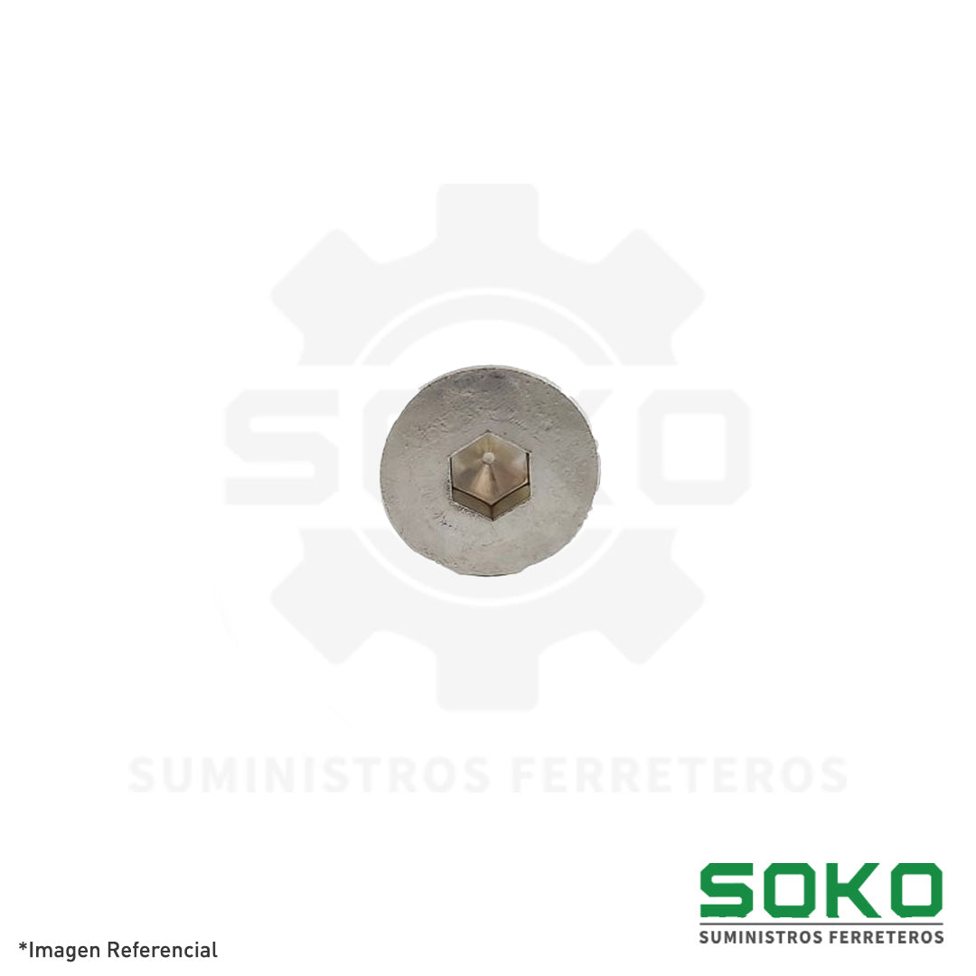 PERNO SOCKET CABEZA AVELLANADA M12 X 25 RC INOX 304
