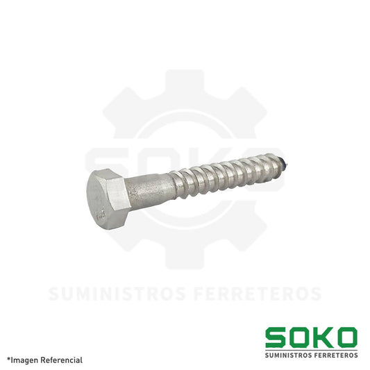 TIRAFON HEXAGONAL 1/2 X 4 UNC INOX 304